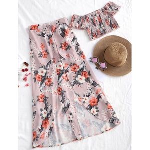 🆕 Off-Shoulder Two Piece Skirt Set (Worn once)